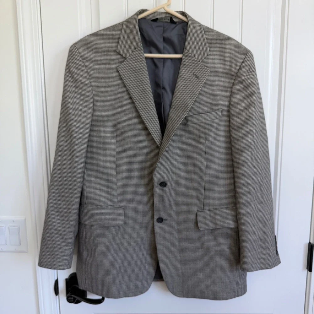 Jos. A. Bank Classic Collection Houndstooth Wool Jacket Blazer Men's 42R